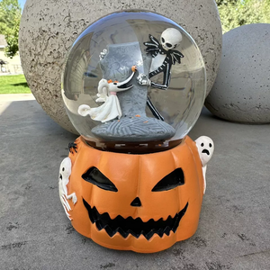 Custom Polyresin Halloween Musical Snow Globe Pumpkin Ghost <strong>Grave</strong> Stone OEM ODM <strong>Ornament</strong> for Gift Retailers and Brand Buyers - Product Image 1