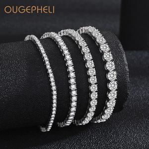 ओगेफेली मोइससानाइट टेनिस ब्रैसलेट 1 रो-925 925 स्टर्लिंग सिल्वर ग्राम बनाम डी रंग का गोल्ड प्लेटेड चेन हिप हॉप - Product Image 1