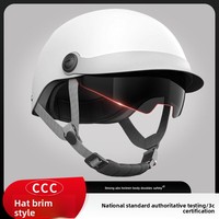 Nouveau casque de vélo électrique ABS conforme aux normes nationales, certifié 3C, unisexe, protection solaire estivale, demi-casque avec visière à pression, adapté