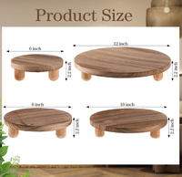 Tabouret de plante en bois Pot rond Piédestal de fleur Support de colonne montante pour affichage extérieur intérieur