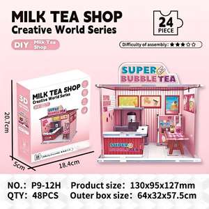 Kit de Casa en Miniatura de Acrílico y Set de Rincón de Lectura - Kit Completo de Casa en Miniatura y Rincón de Lectura para Exhibición y Decoración Moderna - Product Image 2