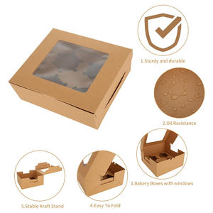 Cajas de embalaje de pastel de taza impresa personalizada desechable de varios tamaños Cajas de papel para llevar de pastel de <span class=keywords><strong>pan</strong></span> de panadería con ventanas transparentes - Product Image 5