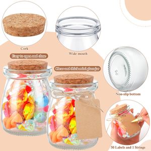 Mini pots en verre <span class=keywords><strong>de</strong></span> 4 oz avec couvercles en liège pour le stockage <span class=keywords><strong>de</strong></span> bonbons, les loisirs créatifs, les cadeaux <span class=keywords><strong>de</strong></span> <span class=keywords><strong>mariage</strong></span>, les cadeaux <span class=keywords><strong>de</strong></span> fête - Passe au micro-ondes et au lave-vaisselle - Product Image 2