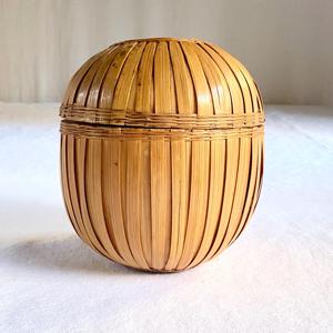 Cesta de Bambú Vintage China con Tapa, Caja Redonda Tejida a Mano para Almacenamiento, Caja de Té, Decoración Wabi Sabi, Proveedor OEM Vietnam - Product Image 5