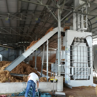 Compacteur de fibres naturelles pour emballage : Fibres de bambou, fibres de coco, machine à balles de fibres usagées