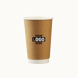 แก้วกระดาษคราฟท์แบบใช้แล้วทิ้งสองชั้นสำหรับกาแฟและชานมแบบนำกลับบ้าน รับพิมพ์โลโก้ รับพิมพ์โลโก้ตามแบบที่กำหนด - Product Image 4