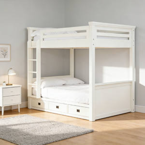Modern White Storage Safety Fence Sleeping Wooden <b>Toddler</b> Bed Kids Bunk Beds dormitory wooden bunk bed - Product Image 2
