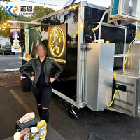 Chariot de nourriture pour la vente au détail Van mobile rétro camion en fibre de verre remorque alimentaire bière bar à vin camion de nourriture restaurant entièrement équipé