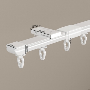 Fabricant de rails de rideaux Longueur personnalisée Pièces de rideaux Montage mural au <span class=keywords><strong>plafond</strong></span> <span class=keywords><strong>Rail</strong></span> de rideaux en aluminium à pliage en S - Product Image 4