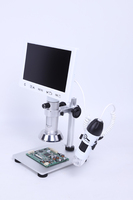 Microscope numérique stéréo USB TN100TV-N 5X-53X pour l'inspection des circuits imprimés de téléphones portables, l'évaluation de bijoux, la réparation électronique industrielle