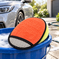 Esun Gant de lavage de voiture en microfibre double face, conception de nettoyage multifonctionnelle pour le detailing automobile