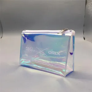 Wholesale Custom Logo Transparent Clear Makeup Bag Cosmetic Pvc Pouch With Zipper Skincare Toiletry Travel Bag