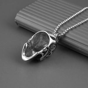 Colliers pendentifs design tête de crâne, bijoux punk hip-hop, accessoires pour garçons, bijoux gothiques en acier inoxydable moulé - Product Image 4