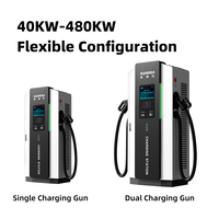 HAIDIRA 40kw 60kw 80kw IP55 Dc Ev Station de charge Chargeur de voiture Double pistolet Pile de charge 40kw à 480kw pour flotte et bus EV