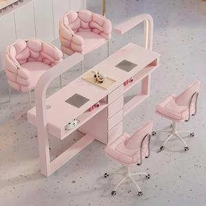 Tables doubles modernes pour salon de manucure, mobilier de salon de beauté, fournitures de nail art, bureau de manucure - Product Image 3