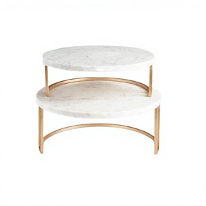 Set Of 2 <b>Marble</b> And Metal <b>Cake</b> <b>Stand</b> Classic Design Round Shape Snacks Serving <b>Stand</b> For Wholesale Supplier - Product Image 1