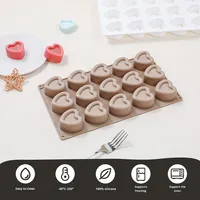 Nouveau moule à gâteau en silicone de qualité alimentaire pour mousse française, en forme de cœur rectangulaire à 12 cavités, facile à démouler, fabriqué en Chine