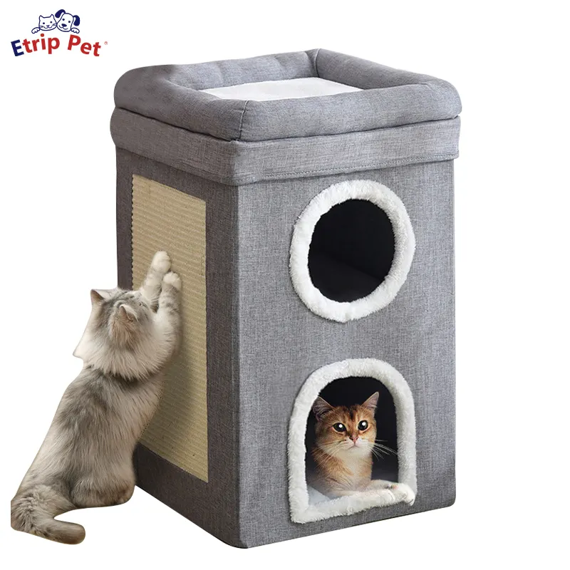 Casa de cama rascadora para gatos de lujo hecha a medida para gatos de interior