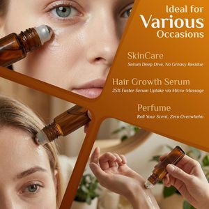 Vente en gros de flacons d'huile de parfum roll-on de 10 ml, flacons en <span class=keywords><strong>verre</strong></span> ambré pour huiles essentielles <span class=keywords><strong>avec</strong></span> bille en acier inoxydable - Product Image 3