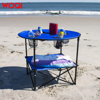 WOQI table pliante d'extérieur portable avec logo personnalisé mobilier de camping au design moderne et cadre en aluminium léger pour pique-nique