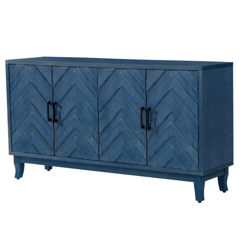 Stronger Vintage Style Buffet Cabinet, Lacquered Accent Storage 4 Door Wooden Console table sideboard