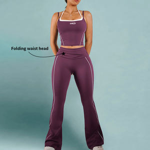 Ropa de gimnasio Spandex/Nylon Antiarrugas Sin costuras Secado rápido Fitness Deportes Pantalones Cintura alta Correr Mujer Yoga - Product Image 2