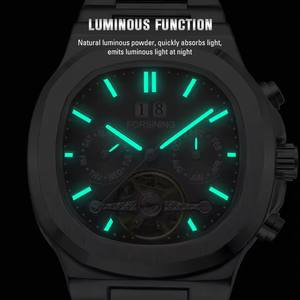 <span class=keywords><strong>Reloj</strong></span> <span class=keywords><strong>de</strong></span> Pulsera Mecánico Automático Forsining Tourbillon <span class=keywords><strong>de</strong></span> Acero Inoxidable con <span class=keywords><strong>Tres</strong></span> Esferas, Calendario y Semana, <span class=keywords><strong>Reloj</strong></span> Deportivo para Hombre - Product Image 4