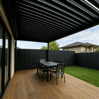 Pergola en aluminium imperméable de qualité européenne, couleur personnalisée, toit à lamelles électriques, gazebo de patio pour la maison, la cour arrière, le chantier de construction