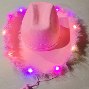 Sombrero de vaquero <span class=keywords><strong>Boa</strong></span> Rosa Led - Product Image 2
