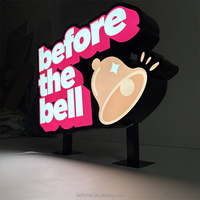 Enseigne Acrylique Personnalisée Métal Led Signalisation Led Lumineux Publicité Boîte à Lumière Panneau Mural Lightbox Bureau Magasin Extérieur Logo Enseigne
