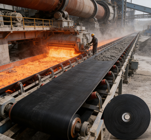 BOTHWIN Kauçuk Yangına Dayanıklı Yüksek Sıcaklık Konveyör Bandı, Çimento Fabrikası Kalsiner Besleme Kesme Ön Isıtılmış Ham Un Kullanımı İçin - Product Image 1