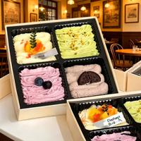 Boîte à sushi en carton biodégradable jetable, boîte à bento, plateau de service pour repas, gâteaux, pâtisseries, conteneur alimentaire avec couvercle transparent magnétique