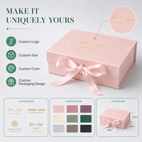 Boîte cadeau magnétique pliable de luxe personnalisée avec ruban, boîte d'emballage rigide en carton pour chapeaux et vêtements, logo OEM