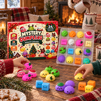 Calendrier de l'Avent de Noël en forme de boulette souple en TPR, prêt pour l'e-commerce transfrontalier FBA, boîte mystère anti-stress à presser, en stock