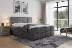 Letto Moderno Europeo in Velluto, Design <span class=keywords><strong>Salvaspazio</strong></span> a Due Cassetti, Arredamento di Lusso per Camera da Letto Personalizzato OEM/ODM per Grossisti - Product Image 2