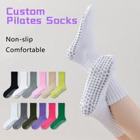 Chaussettes de Pilates antidérapantes à impression numérique pour femmes - Chaussettes en coton pour le yoga et le Pilates, saison printemps