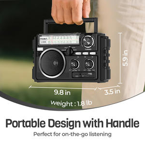 AM FM SW <span class=keywords><strong>Radio</strong></span> Dubbele antenne Uitstekende ontvangst Zonne-energie D-batterij USB Oplaadbaar Draadloos TF-kaart USB afspelen Draagbare <span class=keywords><strong>radio</strong></span> - Product Image 2