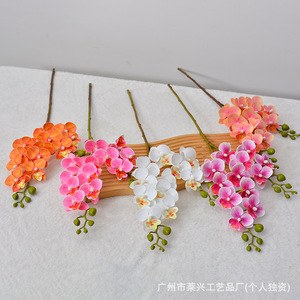 Fleurs d'orchidées Phalaenopsis artificielles Laixing en PVC souple, décorations de mariage, décoration intérieure, arrangements floraux - Product Image 2