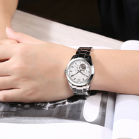 Montre-bracelet mécanique de style vintage pour homme, bracelet en acier inoxydable, étanche, décontractée, pour affaires, cadran squelette, automatique