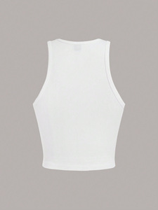 Canottiera da <span class=keywords><strong>donna</strong></span> <span class=keywords><strong>gilet</strong></span> estivo senza maniche da ragazza spezia Casual minimalista con motivo a stella girocollo aderente <span class=keywords><strong>gilet</strong></span> corto con Logo anteriore - Product Image 3