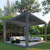 Pergola de jardin électrique à lames orientables en aluminium thermolaqué, écologique, pour patio, balcon et terrasse – PROMOTION EXCEPTIONNELLE