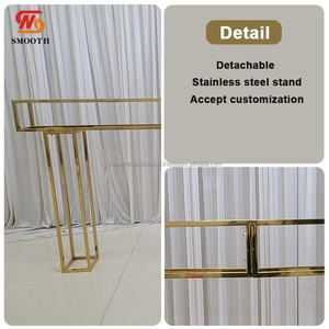 Support de toile de fond de décoration de ballon de fête lisse événements de mariage supports de fleurs d'or - Product Image 3