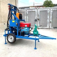 Dispositif de forage de puits d'eau diesel 30HP monté sur remorque opération par un seul homme système hydraulique facile à utiliser pour mine de forage de 100m 150m 200m