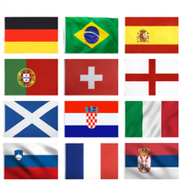 Drapeau national personnalisé 2*3FT 3*5 FT en polyester avec mât en plastique pour les événements sportifs en plein air, zone des supporters