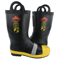 Bottes de pompier ANBEN FIRE en caoutchouc naturel épais avec embout en acier, robustes, pour toutes les saisons