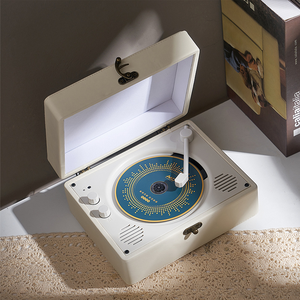 <span class=keywords><strong>Lecteur</strong></span> <span class=keywords><strong>CD</strong></span> rétro avec BT, cadeau musical vintage <span class=keywords><strong>pour</strong></span> les couples, <span class=keywords><strong>lecteur</strong></span> d'album de disques portable avec esthétique - Product Image 5