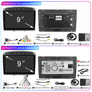 Autoradio portable LEHX Pro 9 pouces 2DIN Android 12 avec amplificateur GPS 4G, montage sur tableau de bord pour <span class=keywords><strong>Peugeot</strong></span> <span class=keywords><strong>308</strong></span>/408 (2010-2016) (écran QLED) - Product Image 6