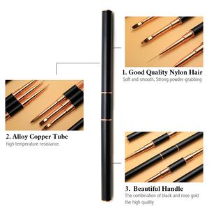 Livraison rapide Double extrémité Nail Art Brush Set professionnel Ombre plat 3D Nail Liner brosse acrylique Nail Art Gel détail brosses - Product Image 4