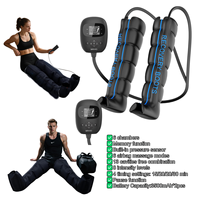 Capteur de pression intégré, ajustement automatique de la force, écran LCD, 8 niveaux d'intensité, mode mémoire, bottes de compression d'air pour les jambes