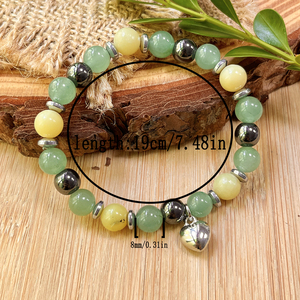 Nueva Pulsera <span class=keywords><strong>de</strong></span> Piedras Naturales Curativas <span class=keywords><strong>de</strong></span> Estilo Bohemio <span class=keywords><strong>de</strong></span> 8 mm para Mujer, con Colgante <span class=keywords><strong>de</strong></span> Corazón, con Cuentas y Tarjetas con <span class=keywords><strong>Significado</strong></span> - Product Image 2